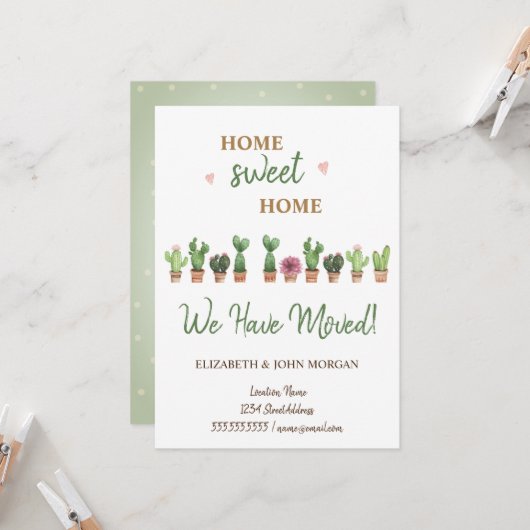 We zijn verhuisd, Waterverf Cactus (Voorkant / Achterkant in situ)