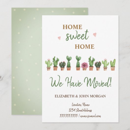 We zijn verhuisd, Waterverf Cactus (Voorkant / Achterkant)