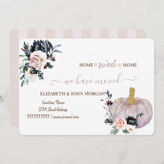 We zijn verhuisd, Waterverf glitter pompoen, Flowe (Voorkant / Achterkant)