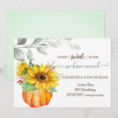 We zijn verhuisd, Waterverf pompoen, bladeren, zon (Voorkant / Achterkant)