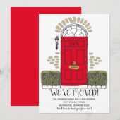 We zijn verhuisd - Whimsical deur - Nieuw adresaan Aankondiging (Voorkant / Achterkant)
