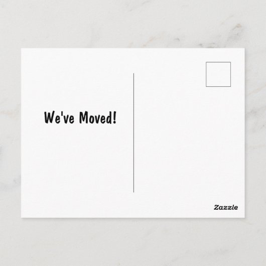 We zijn verhuisd. Whimsical Outhouse Briefkaart (Achterkant)