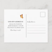 we zijn verhuisd , zomerbloemen en vlinders briefkaart (Achterkant)