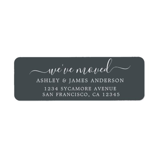 We zijn verhuisd Zwart Wit Nieuw adres label (Voorkant)