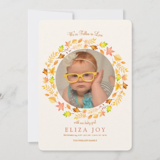 We zijn verliefd geworden op de geboorteaankondigi aankondiging (Voorkant)