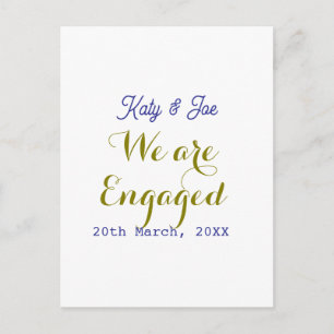 We zijn Verliefd paarse gouden naam datum elegante Briefkaart