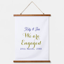 We zijn Verliefd paarse gouden naam datum elegante Hangend Wandkleed