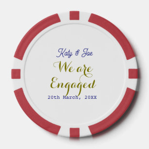 We zijn Verliefd paarse gouden naam datum elegante Poker Chips