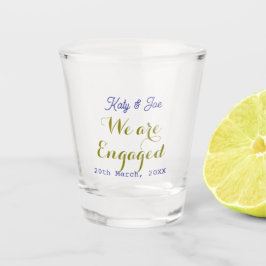 We zijn Verliefd paarse gouden naam datum elegante Shot Glas