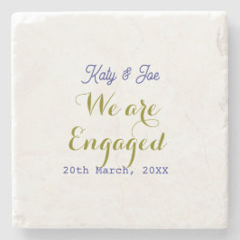 We zijn Verliefd paarse gouden naam datum elegante Stenen Onderzetter