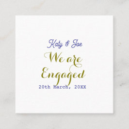 We zijn Verliefd paarse gouden naam datum elegante Vierkante Visitekaartje