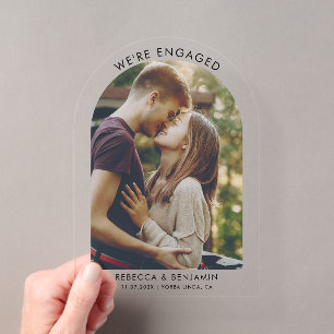 We Zijn Verliefd Save the Date Foto Acryl Uitnodigingen