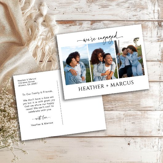 We zijn verloofd 3 foto script ansichtkaart briefkaart