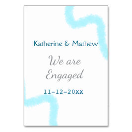 We zijn verloofd blauw grijs aquarel spiraal stijl kaart