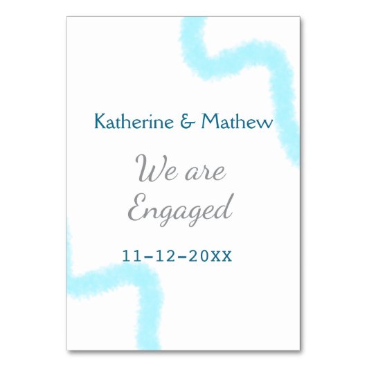 We zijn verloofd blauw grijze aquarel spiraal stij kaart (Voorkant)