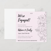 We zijn verloofd! Bloemenuitnodiging Kaart (Voorkant / Achterkant)