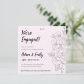 We zijn verloofd! Bloemenuitnodiging Kaart (Staand voorkant)