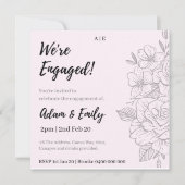 We zijn verloofd! Bloemenuitnodiging Kaart (Voorkant)