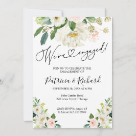 We zijn verloofd Bloemenverlovingsfeest uitnodigin Aankondiging