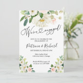 We zijn verloofd Bloemenverlovingsfeest uitnodigin Aankondiging (Staand voorkant)