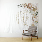 We zijn verloofd | Boho Boheemse Verlovingspartij Wandkleed (In Situ (horizontaal))