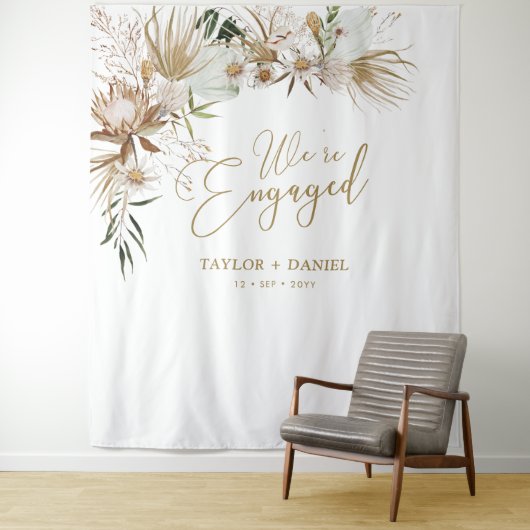 We zijn verloofd | Boho Boheemse Verlovingspartij Wandkleed (In situ)