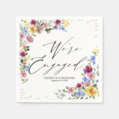 We zijn verloofd Boho wilde bloem verlovingsfeest Servet (Voorkant)