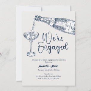 We zijn verloofd, Champagne Verloving, minimaal Kaart