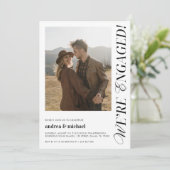 We zijn verloofd Chique Modern Engagement Party Fo Kaart (Staand voorkant)