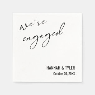 We zijn verloofd Eenvoudige Elegante Typografie, W Servet