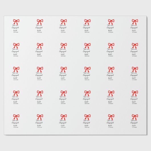 We zijn verloofd en voegen naamletter rode boog mo cadeaupapier (Vlak)