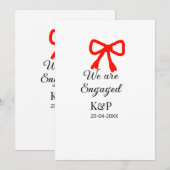 We zijn verloofd en voegen naamletter rode boog mo kaart (Voorkant / Achterkant)