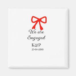 We zijn verloofd en voegen naamletter rode boog mo magneet