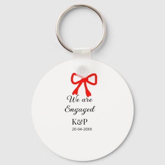 We zijn verloofd en voegen naamletter rode boog mo sleutelhanger (Voorkant)