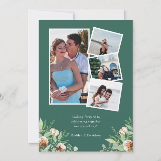 We zijn verloofd Eucalyptus Floral Simple Verlovin Kaart (Achterkant)