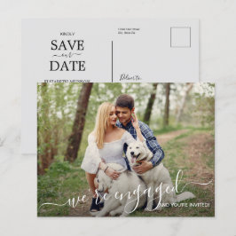 We zijn verloofd Foto Huwelijk Save the Date Aankondigingskaart