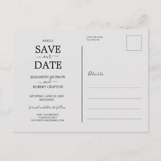 We zijn verloofd Foto Huwelijk Save the Date Aankondigingskaart (Achterkant)