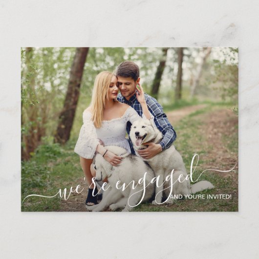 We zijn verloofd Foto Huwelijk Save the Date Aankondigingskaart (Voorkant)