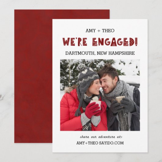 We zijn verloofd Foto Modern Trendy Coole Verlovin Aankondiging (Voorkant / Achterkant)