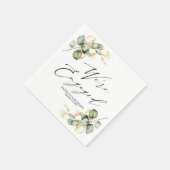 We zijn verloofd Gouden groen Blad Bruiloft Servet (Hoek)