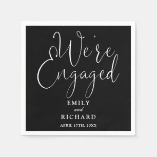 We zijn verloofd Gouden Script Trouwfeest  Servet