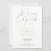 We zijn verloofd Gouden Script Verloving Feest Kaart (Voorkant)