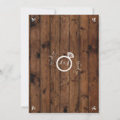 We zijn verloofd hout rustieke ring schets uitnodi kaart (Achterkant)
