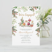 We zijn verloofd Kerst Cocktail Verlovingsfeest Kaart (Staand voorkant)