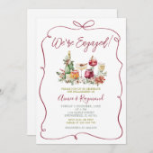 We zijn verloofd kerstcocktail hand getrokken part kaart (Voorkant / Achterkant)