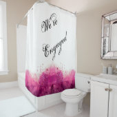 We zijn verloofd - Koppel Verloving Waterverf Douchegordijn (In situ)