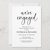 We zijn verloofd met chique kalligrafie verlovings kaart (Voorkant)