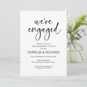 We zijn verloofd met chique kalligrafie verlovings kaart (Staand voorkant)