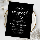 We zijn verloofd met chique kalligrafie verlovings kaart
