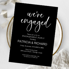 We zijn verloofd met chique kalligrafie verlovings kaart